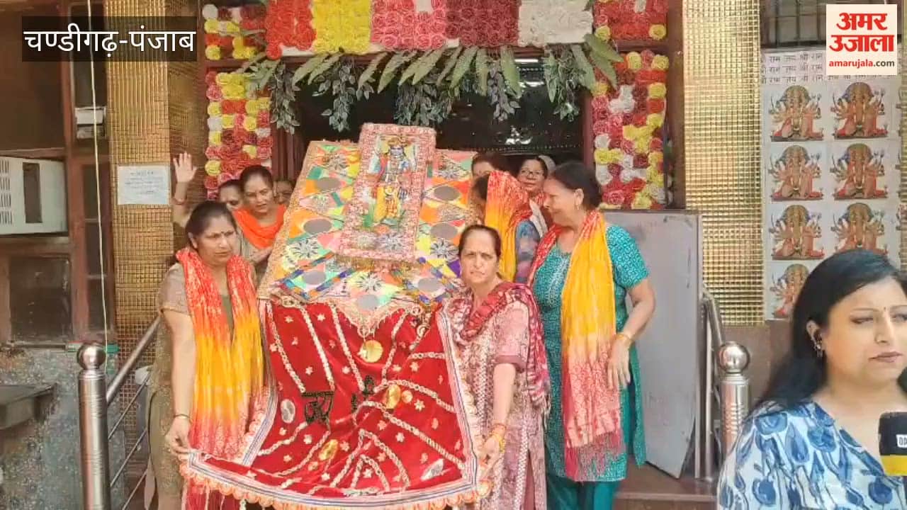A 12-foot-long Rakhi was tied to the 32-foot-tall statue of Lord Hanuman at Chandigarh's Hanumat Dham.