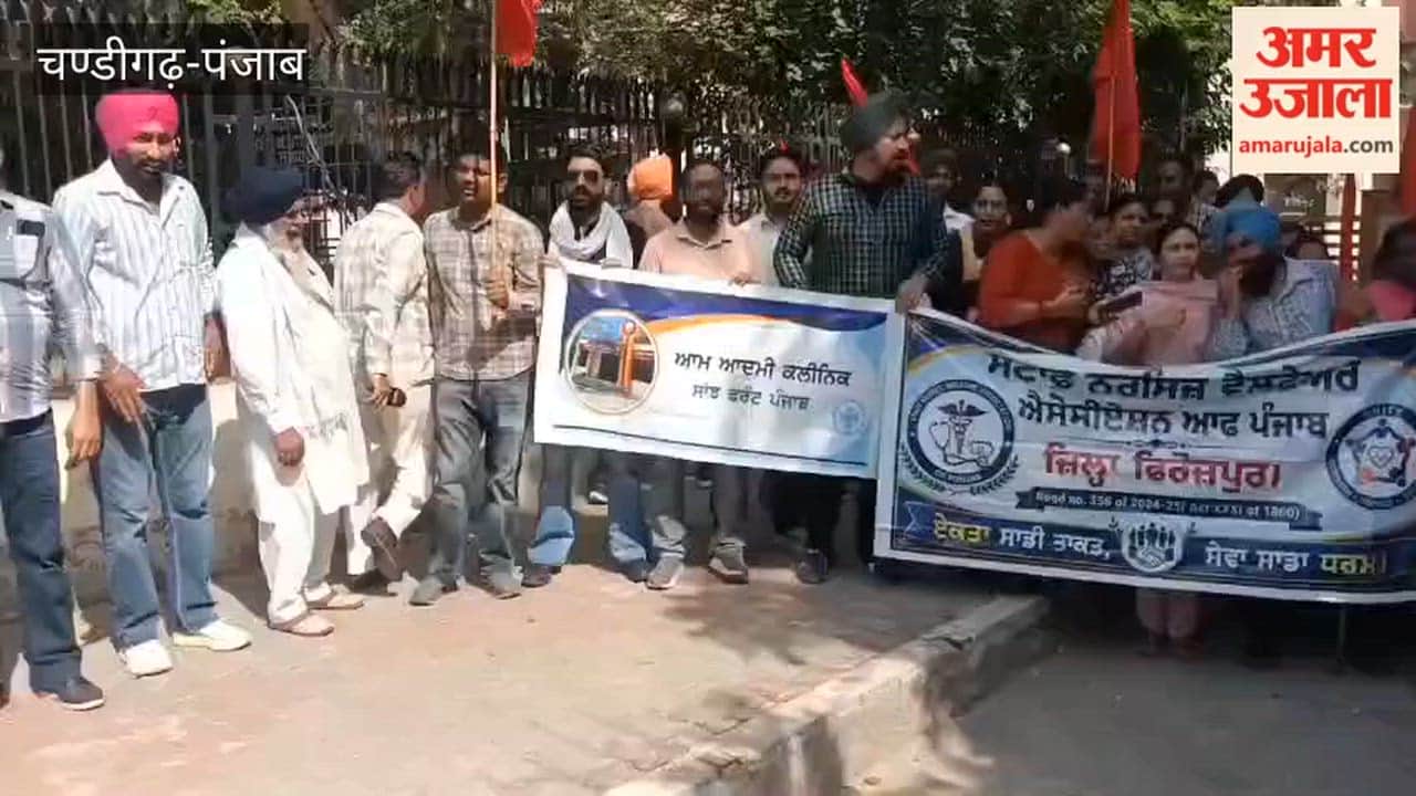 Government employees staged a protest outside the DC office in Ferozepur in support of their demands.