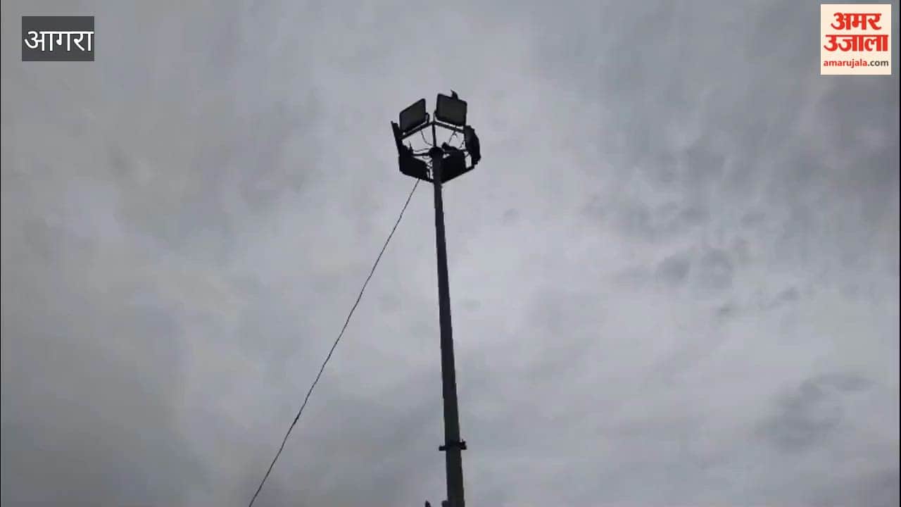 High-mast light installed via MP fund in Mahuar out of order; temple path in darkness.