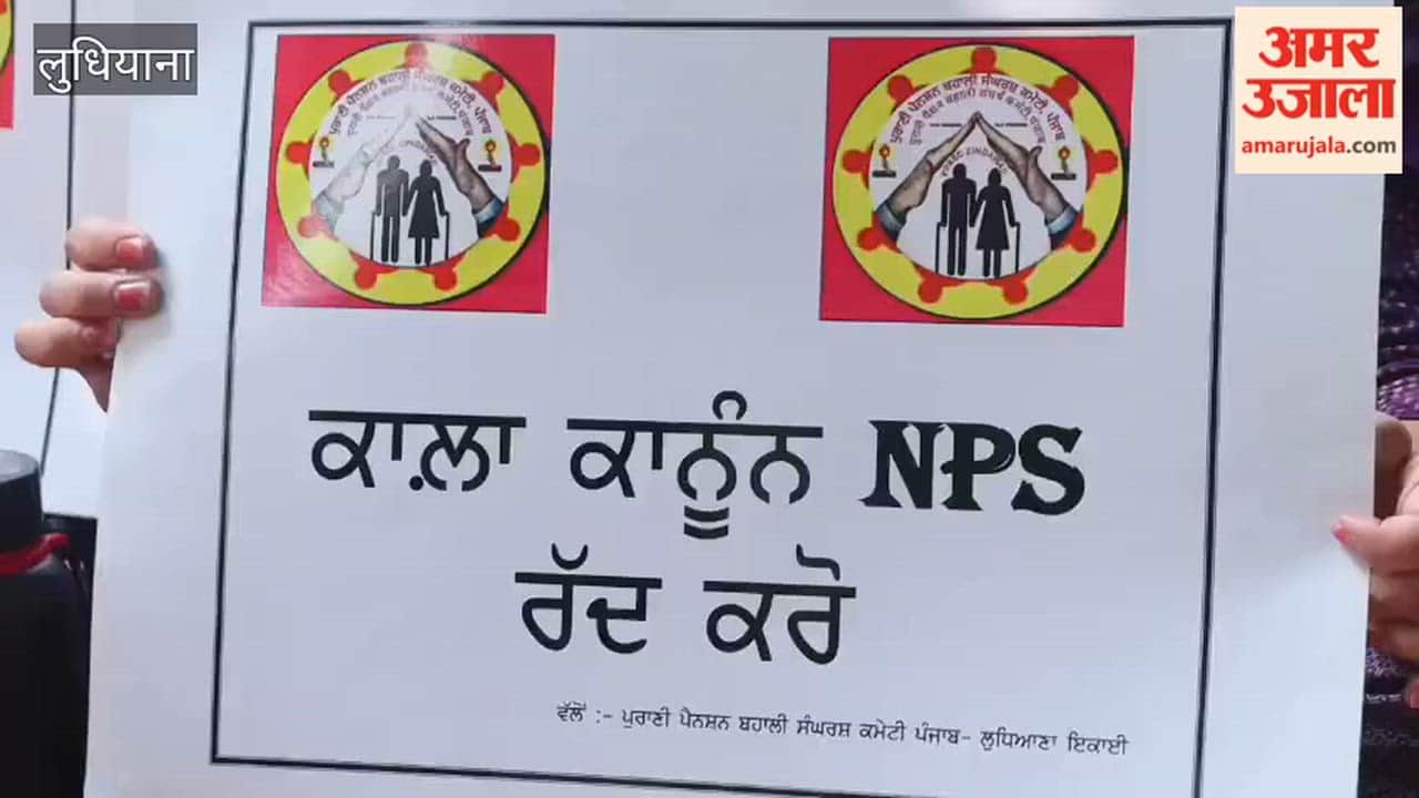 Employees and Pensioners' Joint Committee staged a protest in Ludhiana.