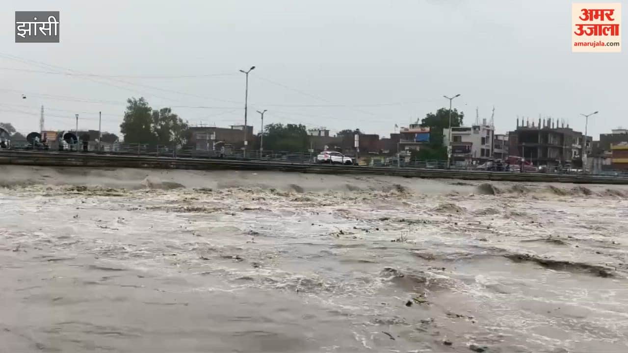 Sukhnai River swells due to torrential rain in Jhansi