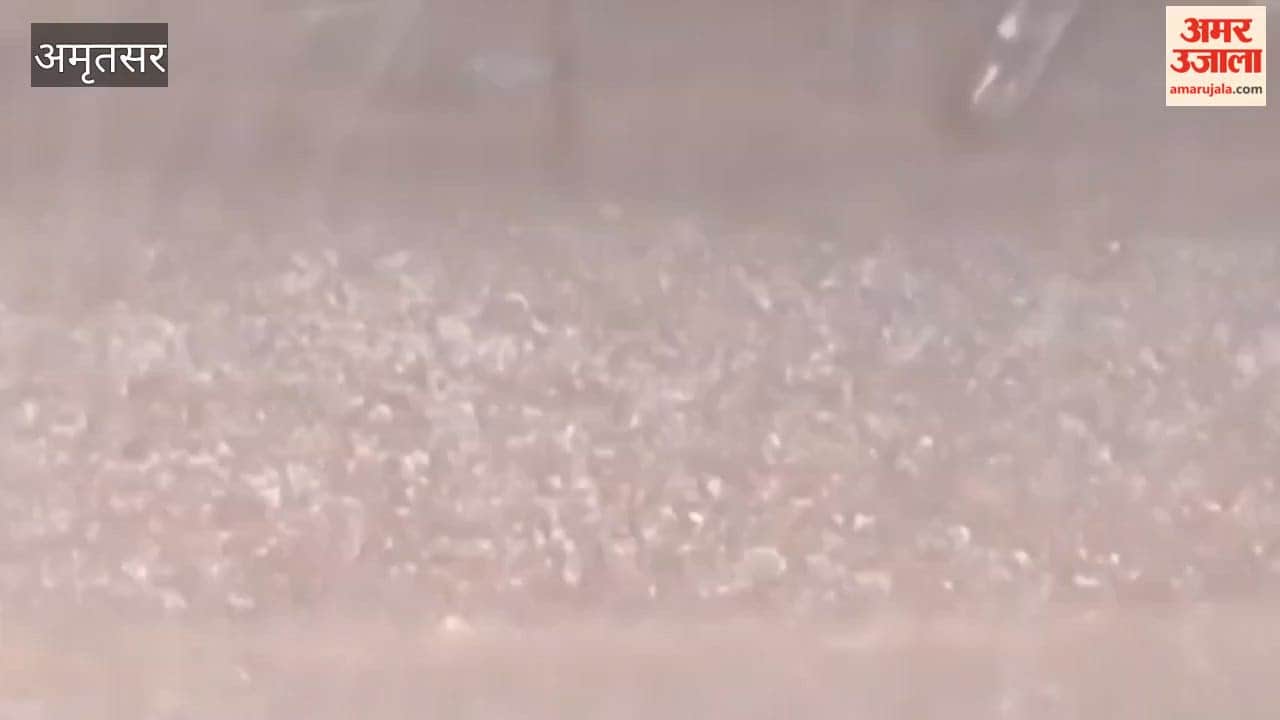 Hailstorms in Amritsar left roads white, with a layer of snow forming in the Kukrawala area of Rajasansi.