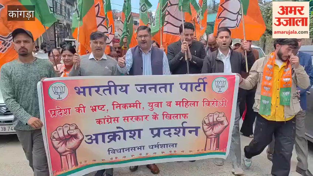Kangra BJP Rally from Jodhamal Sarai to Deputy Commissioner's Office; Targets Himachal Government