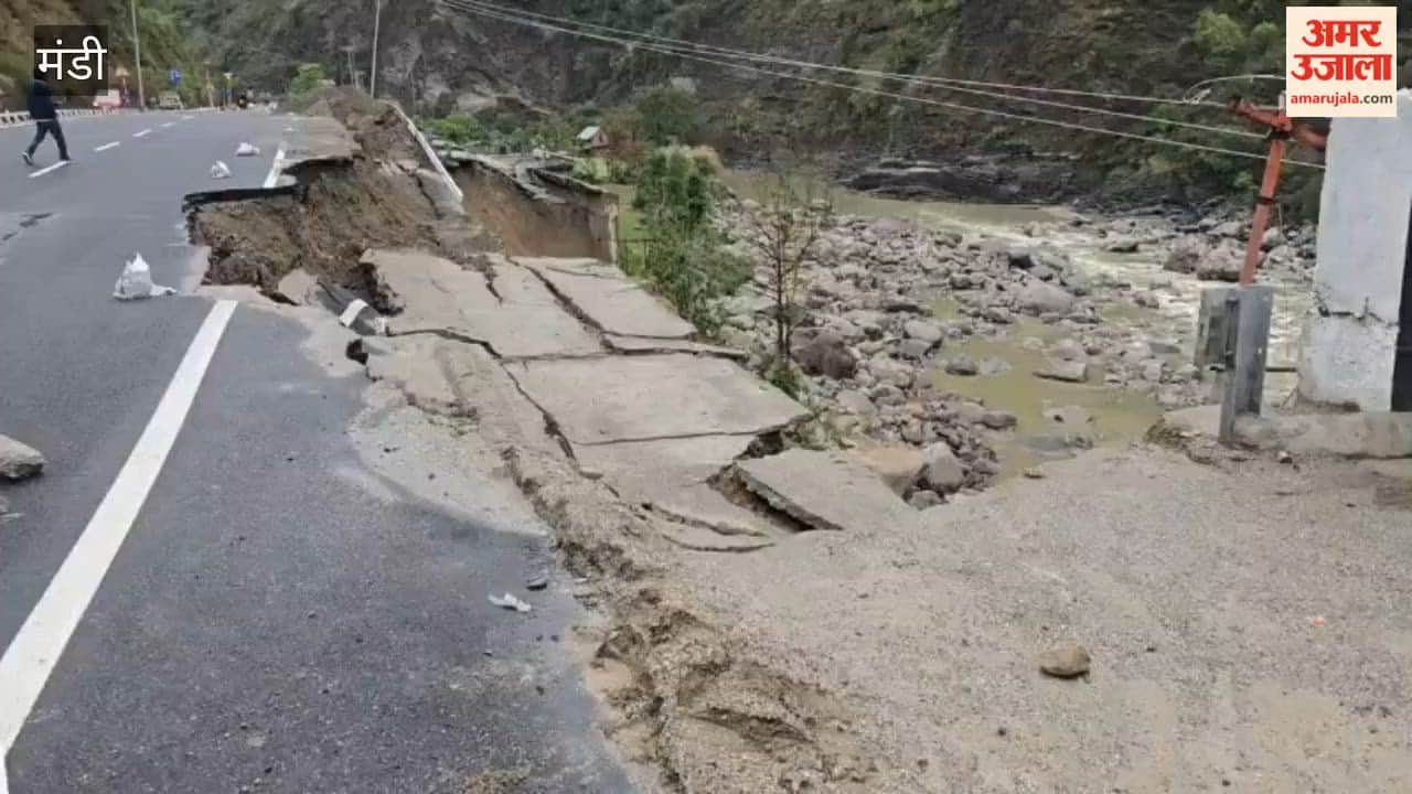 Mandi Major Disaster Averted on Mandi-Pandoh Four-Lane Highway; Massive Retaining Wall Collapses Near Jagar Nala; 20 Families at Risk