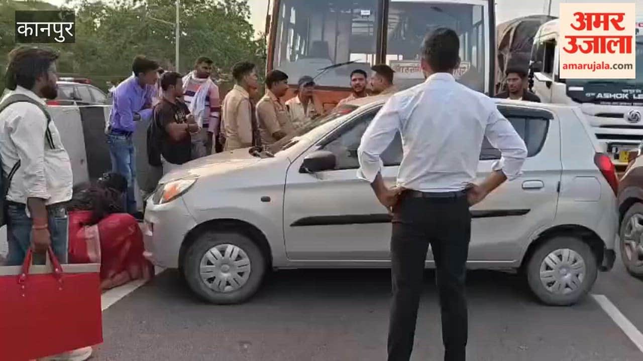 Kanpur: Bus and Car Collide on Highway; Car Driver Accused of Assault, Creates Ruckus