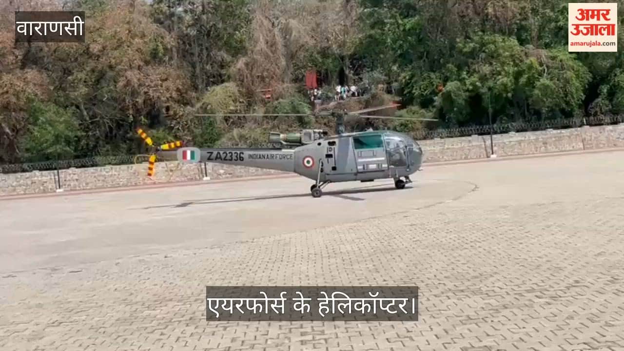 Air Show in Varanasi Air Force helicopters arriving at Namo Ghat.