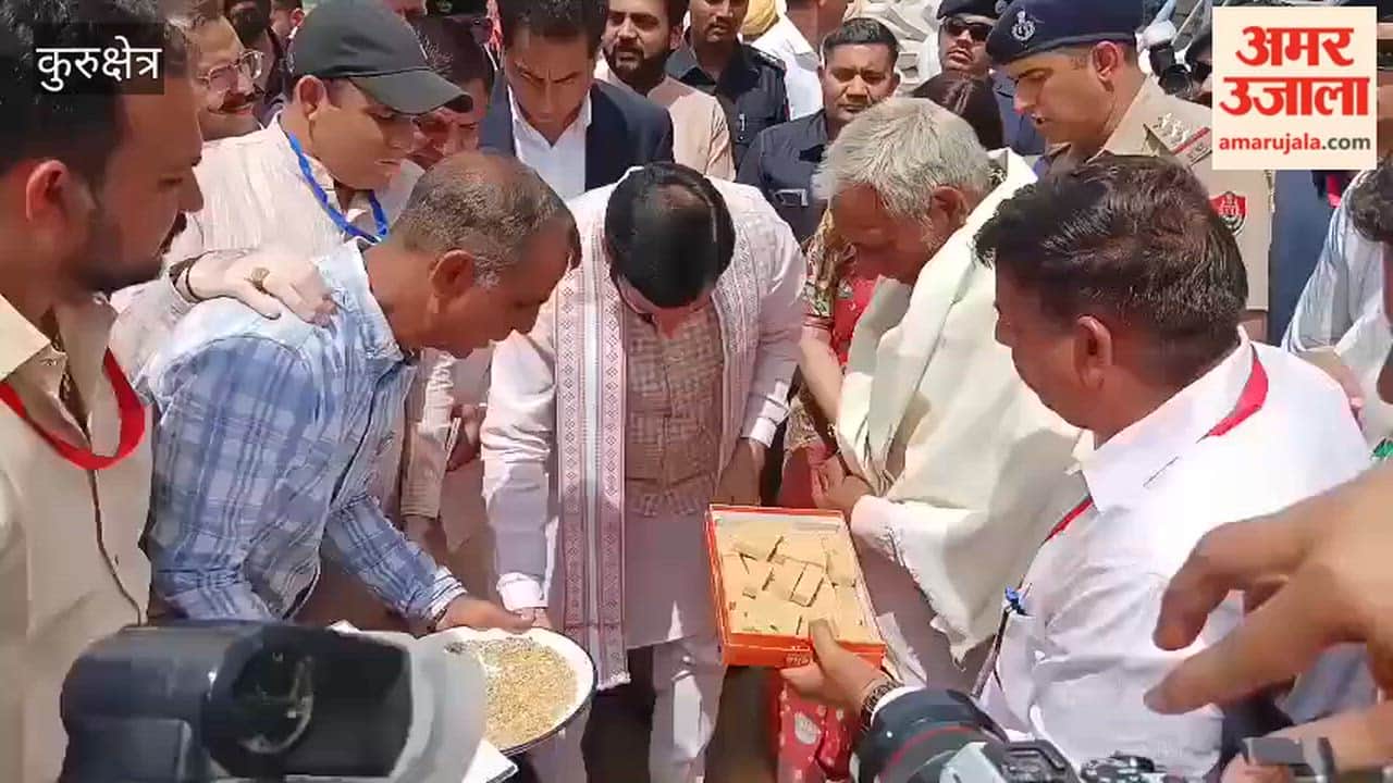 CM Saini inspected the wheat procurement process at Babain grain market.