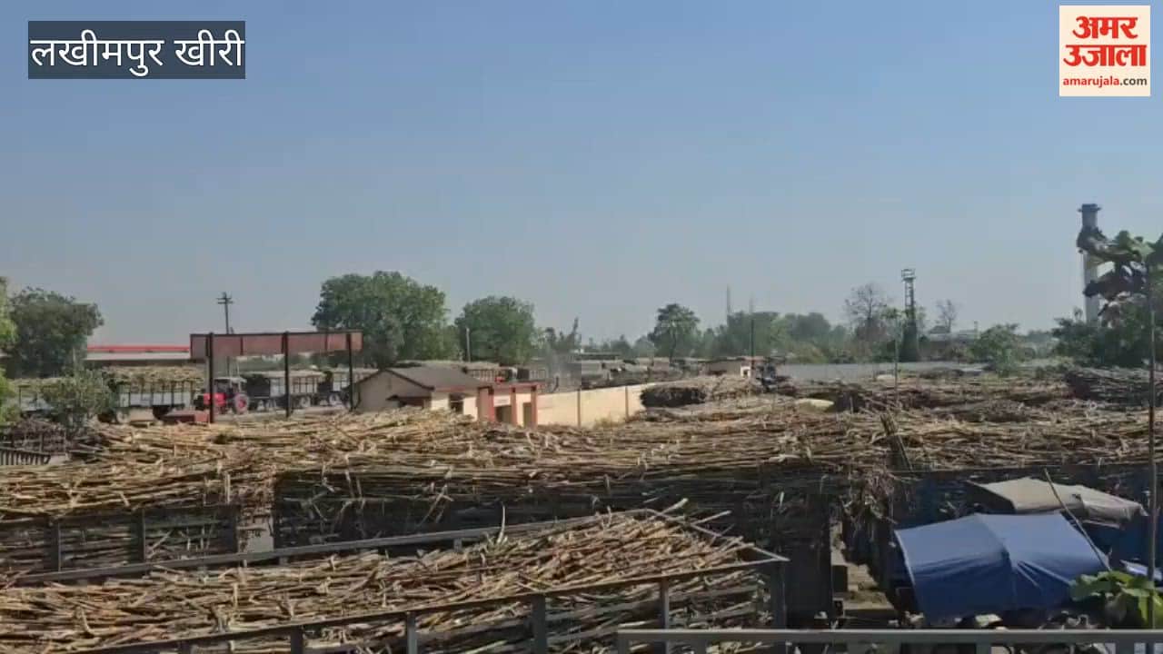 Long Traffic Jam at Belrayan Sugar Mill Gate in Lakhimpur kheri