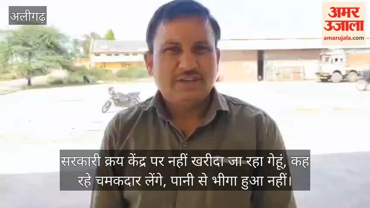 सरकारी क्रय केंद्र पर नहीं खरीदा जा रहा गेहूं, कह रहे चमकदार लेंगे, पानी से भीगा हुआ नहीं