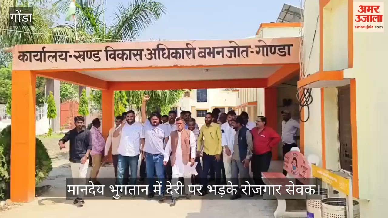 गोंडा में मानदेय भुगतान में देरी पर भड़के रोजगार सेवक, काली पट्टी बांधकर किया प्रदर्शन