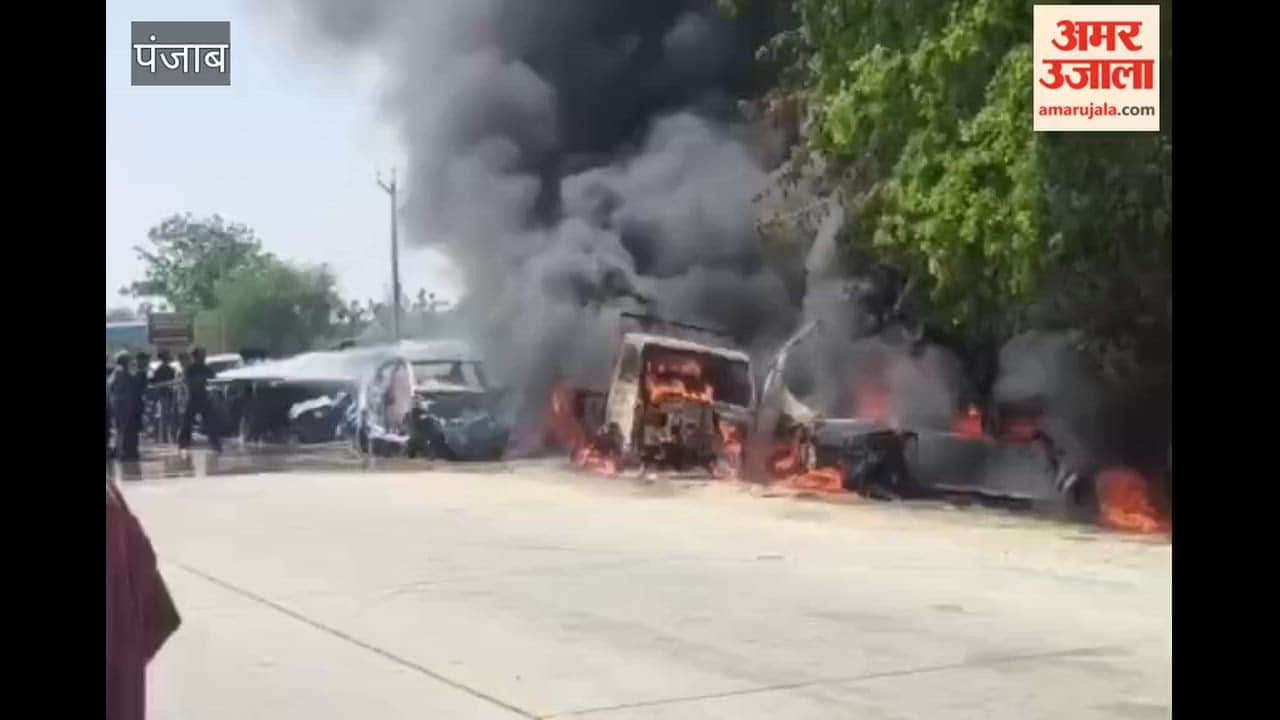 Massive fire breaks out at a scrap shop in Moga.