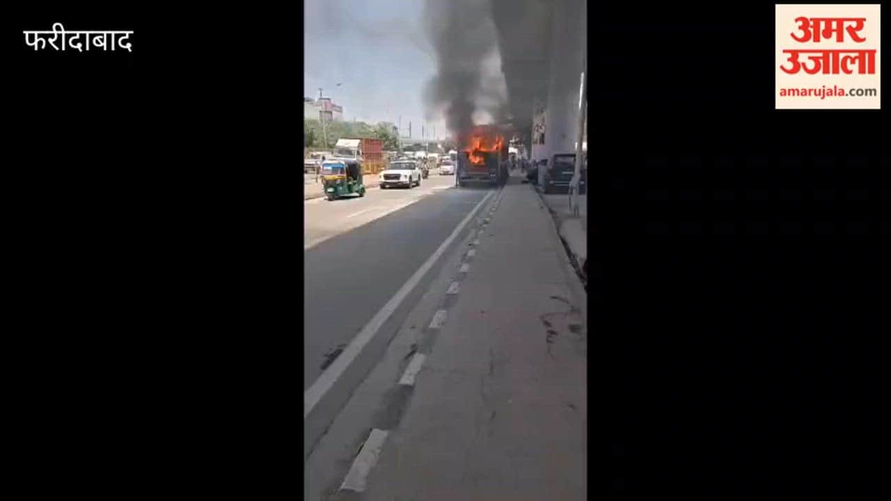 Massive Fire Breaks Out in Moving Truck in Faridabad