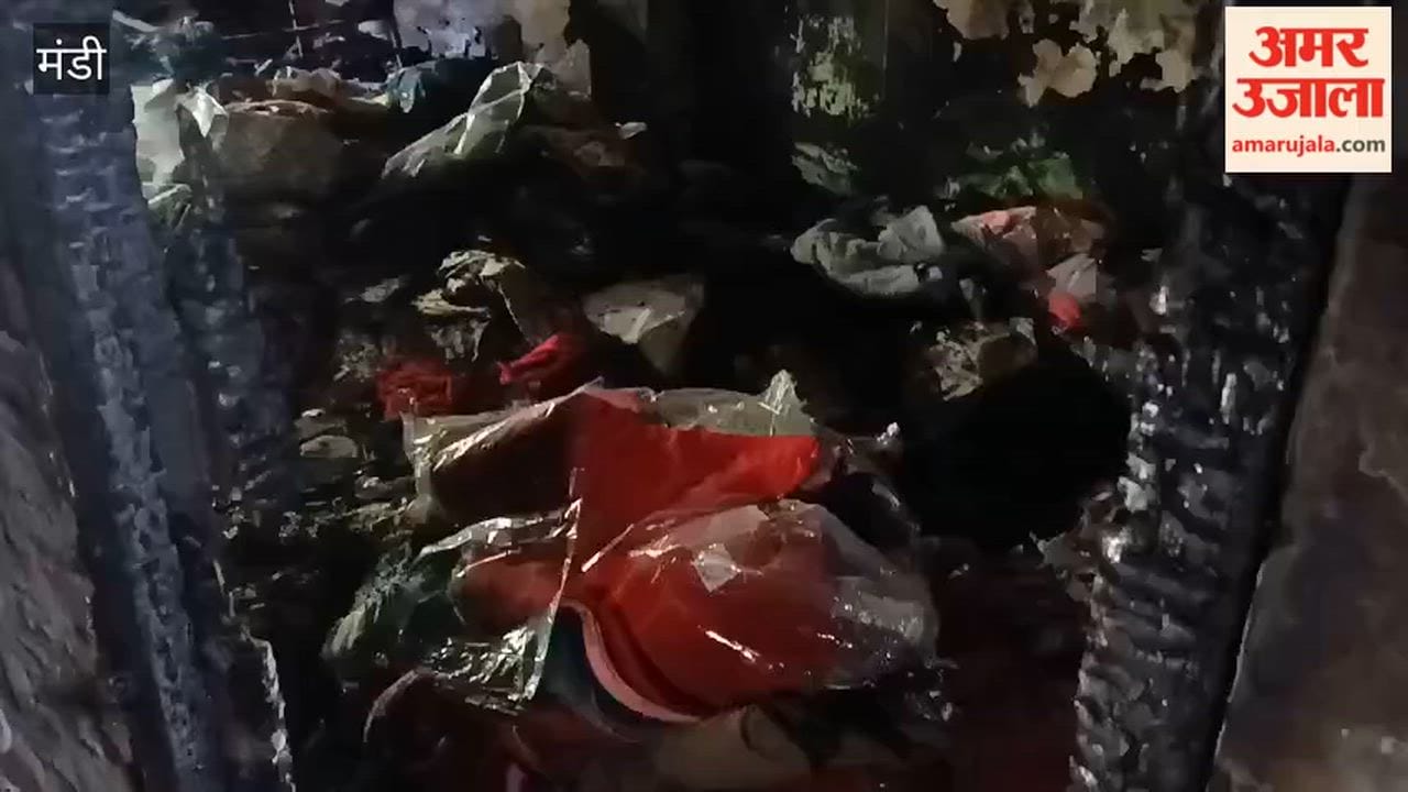 Mandi: Fire Erupts at Midnight in Three-Story Building on Jail Road; Husband, Wife, and Child Safely Rescued by Breaking Window