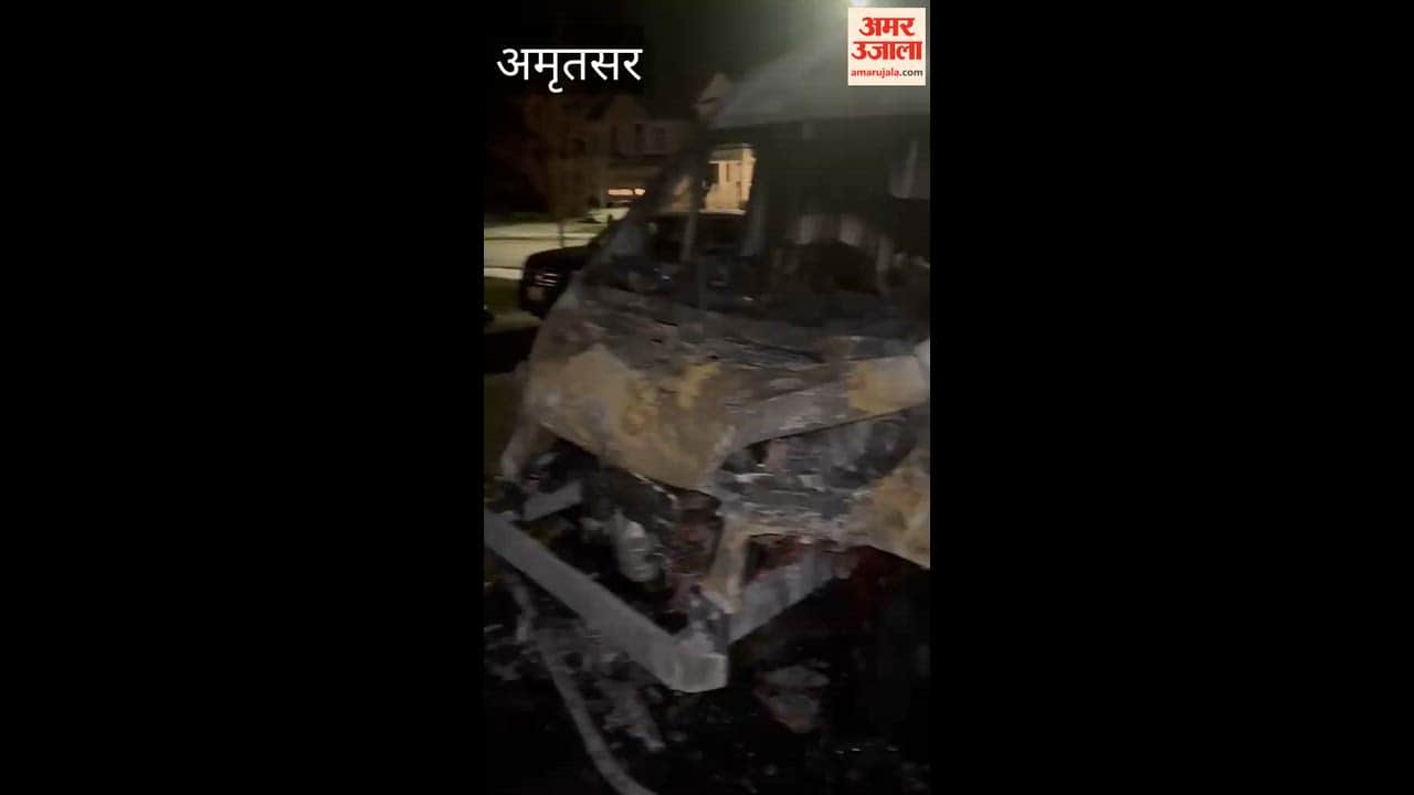House Cars of Youth from Amritsar Set on Fire in Canada slogans Written on Wall