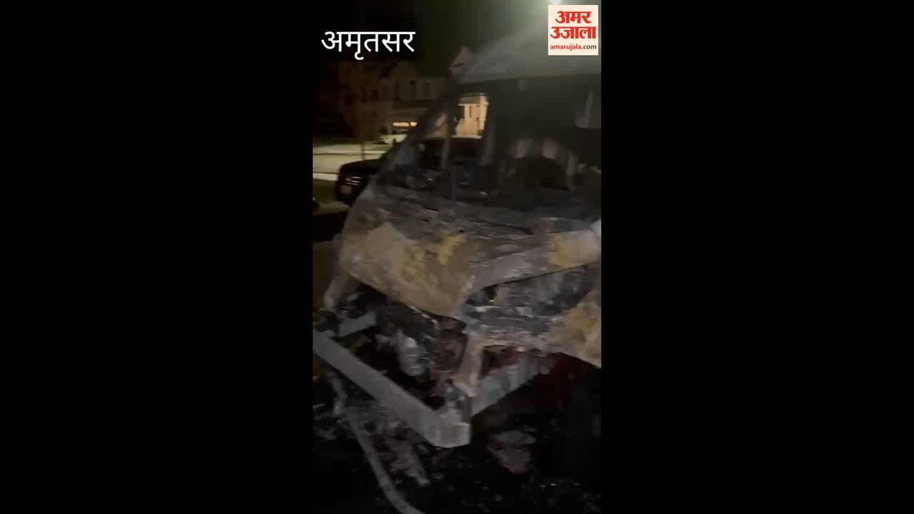 House Cars of Youth from Amritsar Set on Fire in Canada slogans Written on Wall