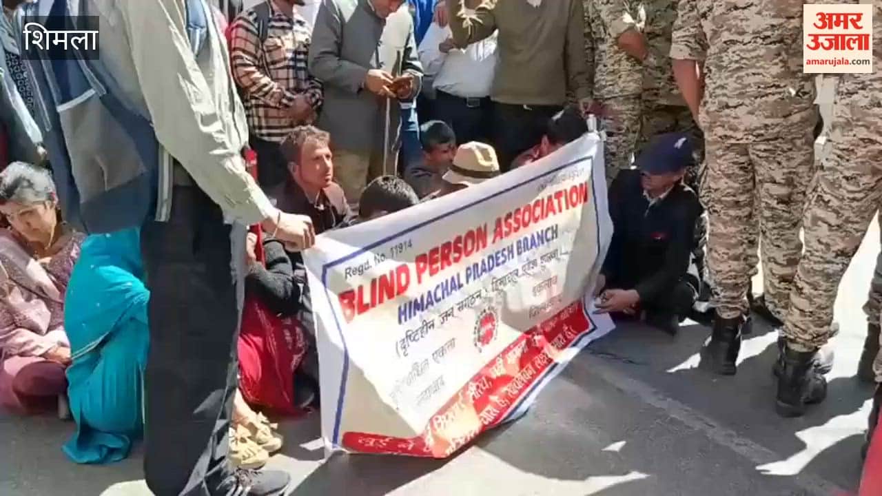 Shimla: Visually Impaired Association's Protest Turns Aggressive Once Again; Staged Shirtless Sit-in Demonstration