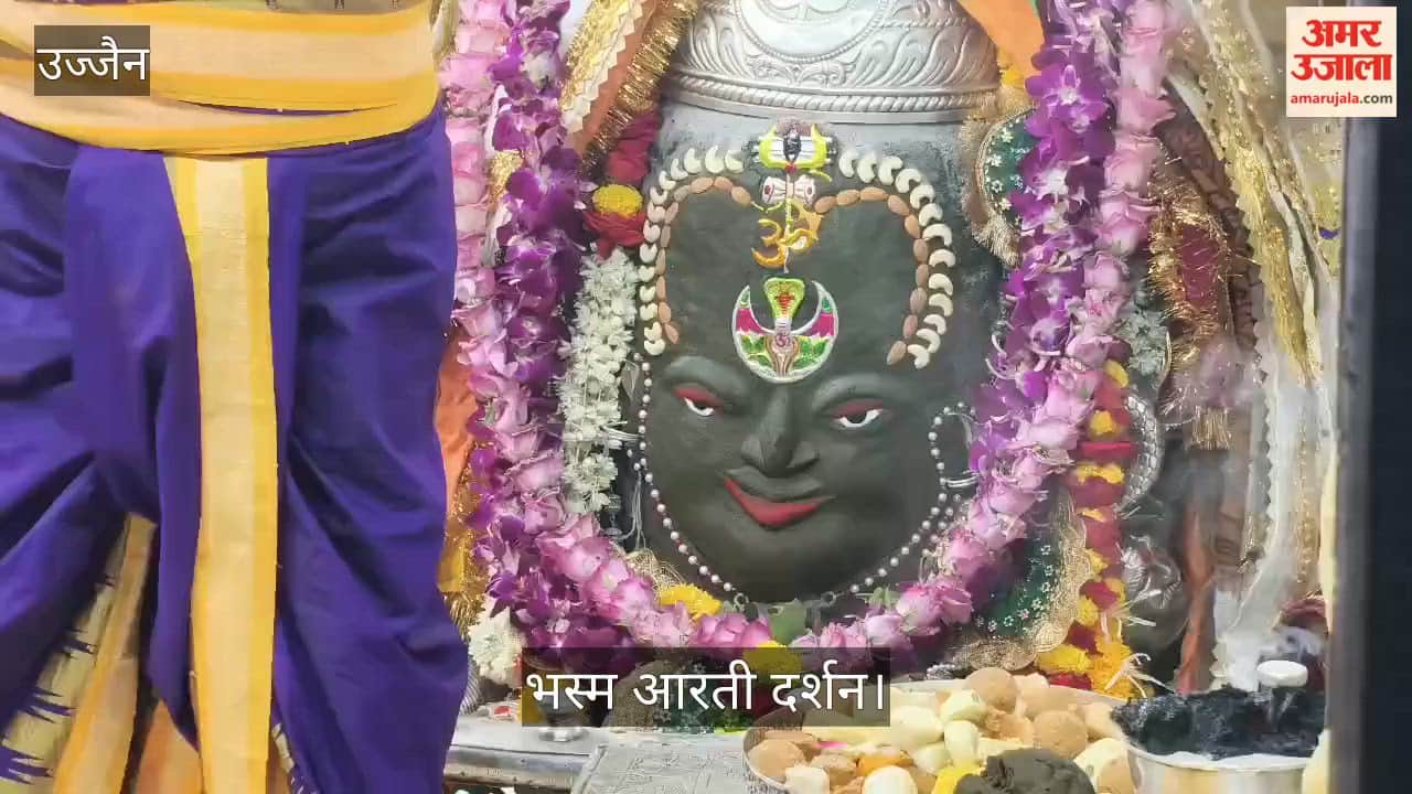 Today in Bhasma Aarti - applied Bhaang decoration forehead,  garland with Ram