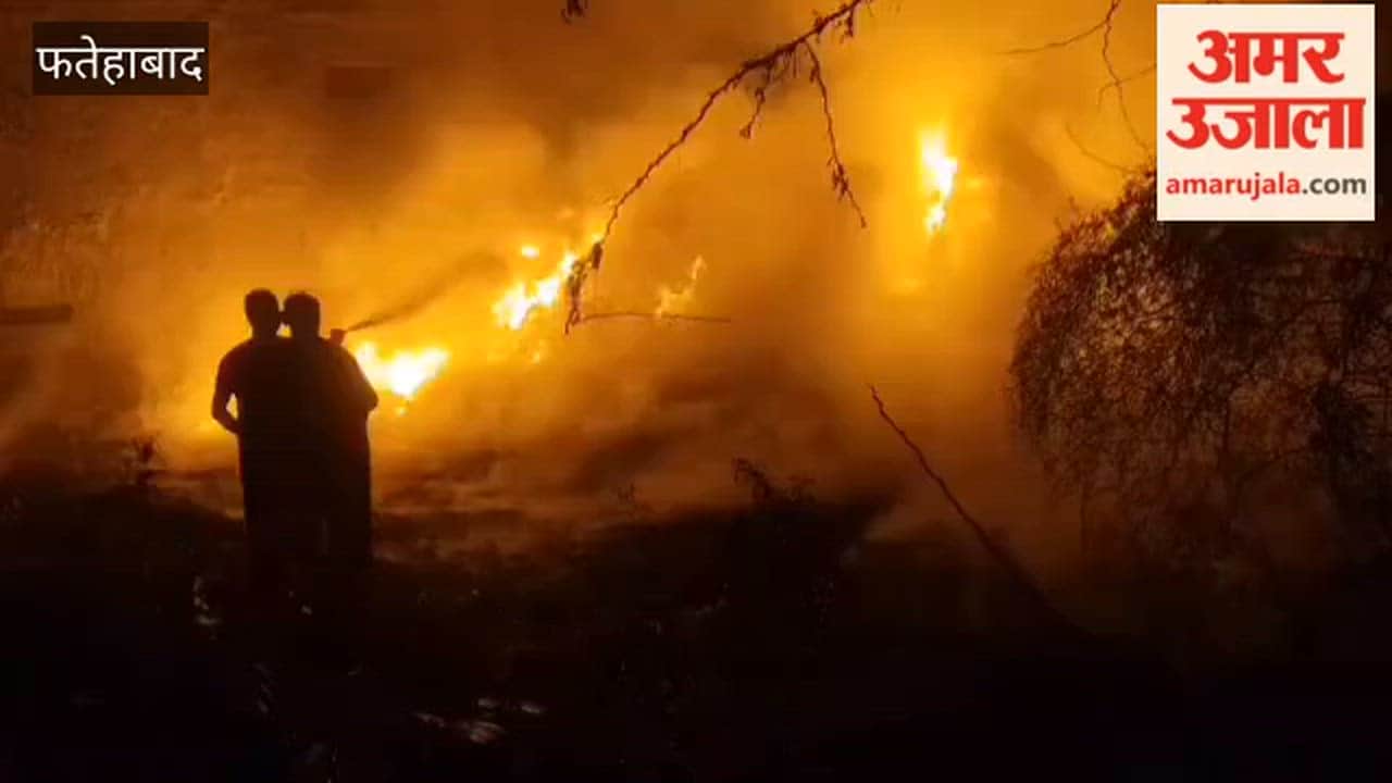Massive Fire Breaks Out Late at Night at Bakshi Ground in Tohana, Fatehabad; Brought Under Control in Three Hours.