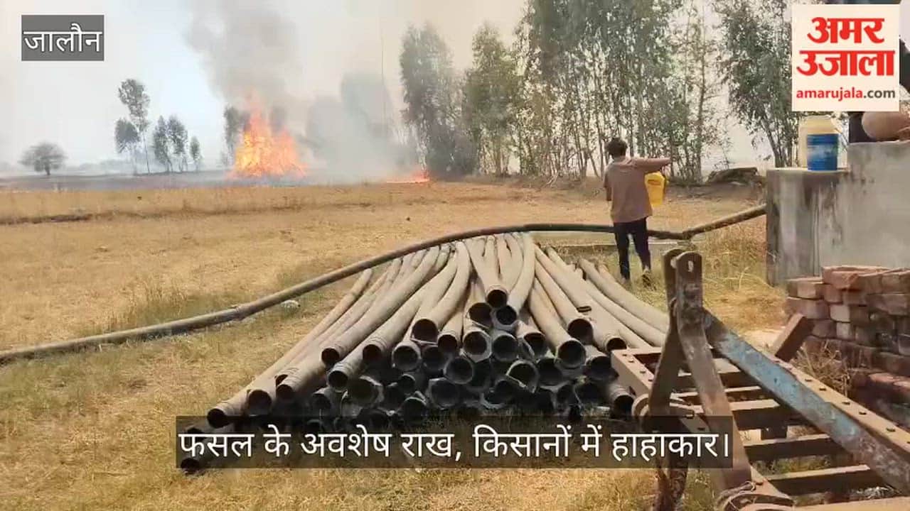 Fire Rages Across Three Villages in Jalaun Sky High Flames and Destruction Spanning Five Kilometers