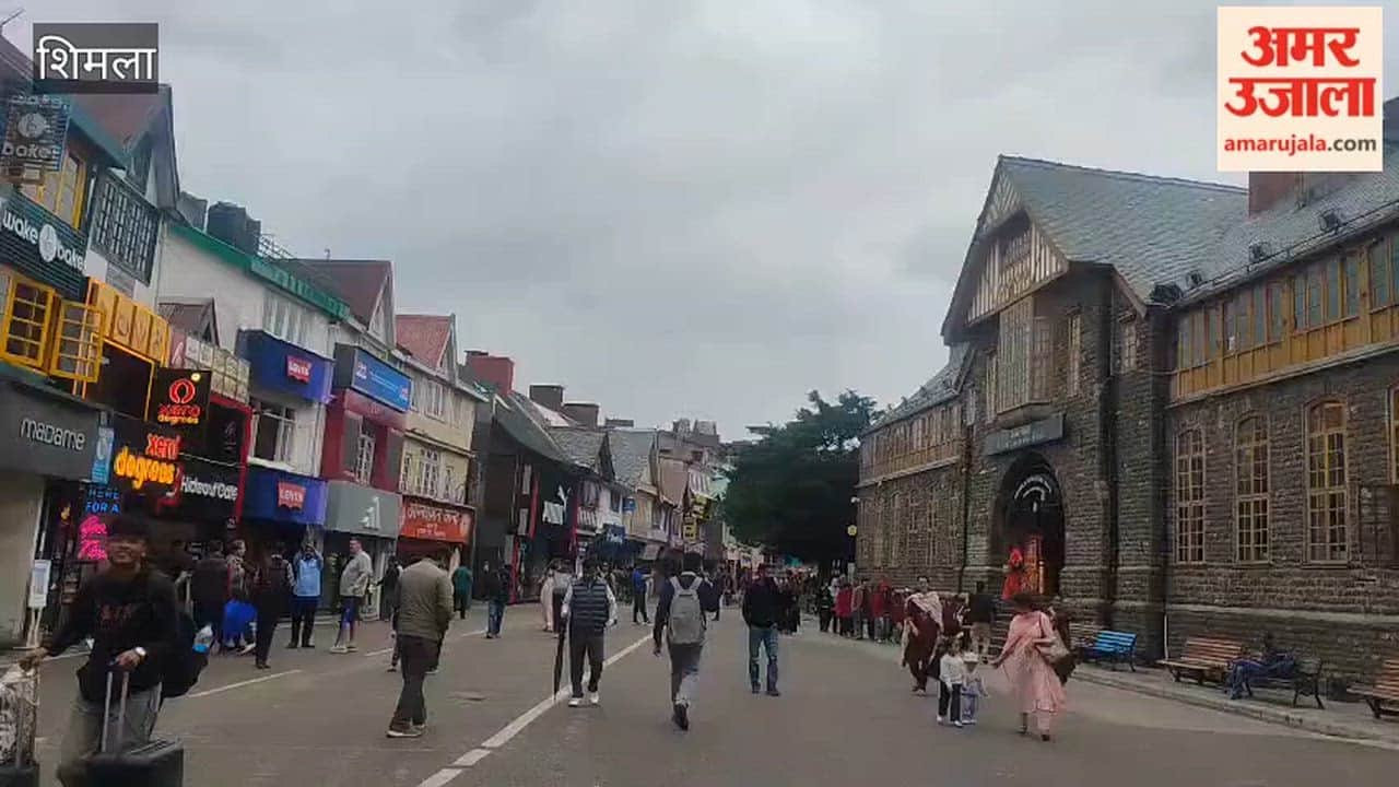 Shimla Dark clouds hover over the capital; light showers bring relief to residents from the heat
