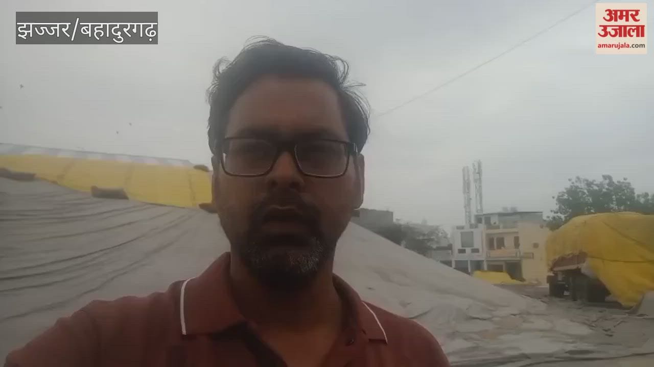 Rain begins in Jhajjar at 3 AM; wheat gets soaked in the market.