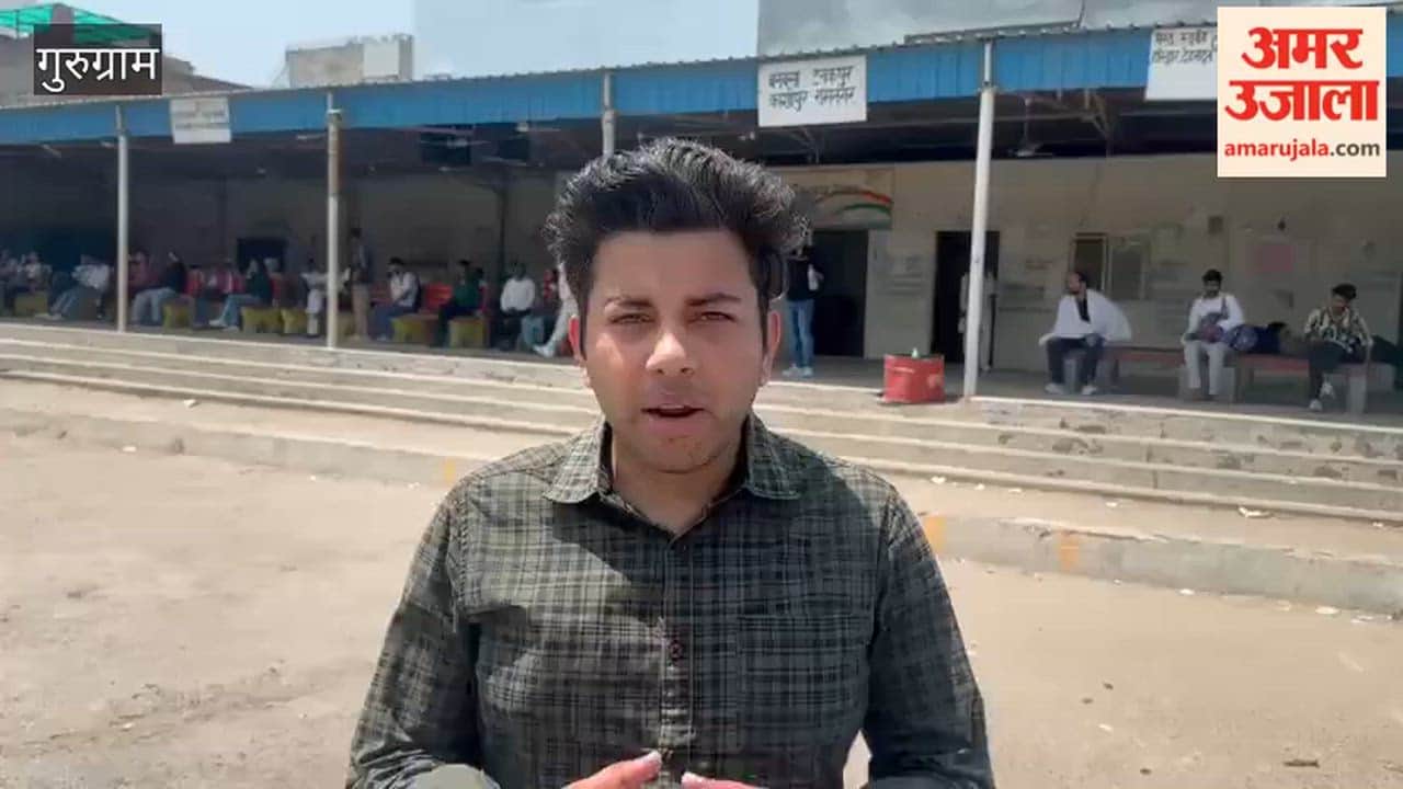 Passengers suffering from heat in waiting area of Gurugram bus stand