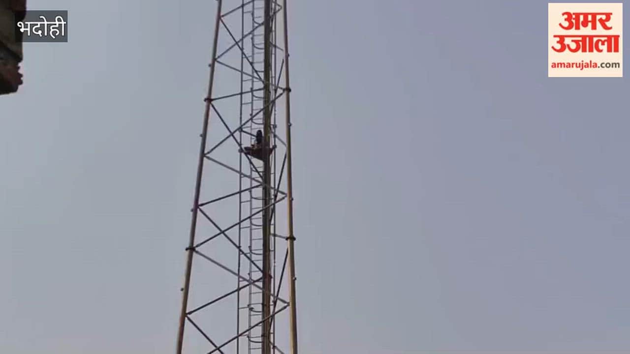 Married Woman Climbs Mobile Tower in Bhadohi