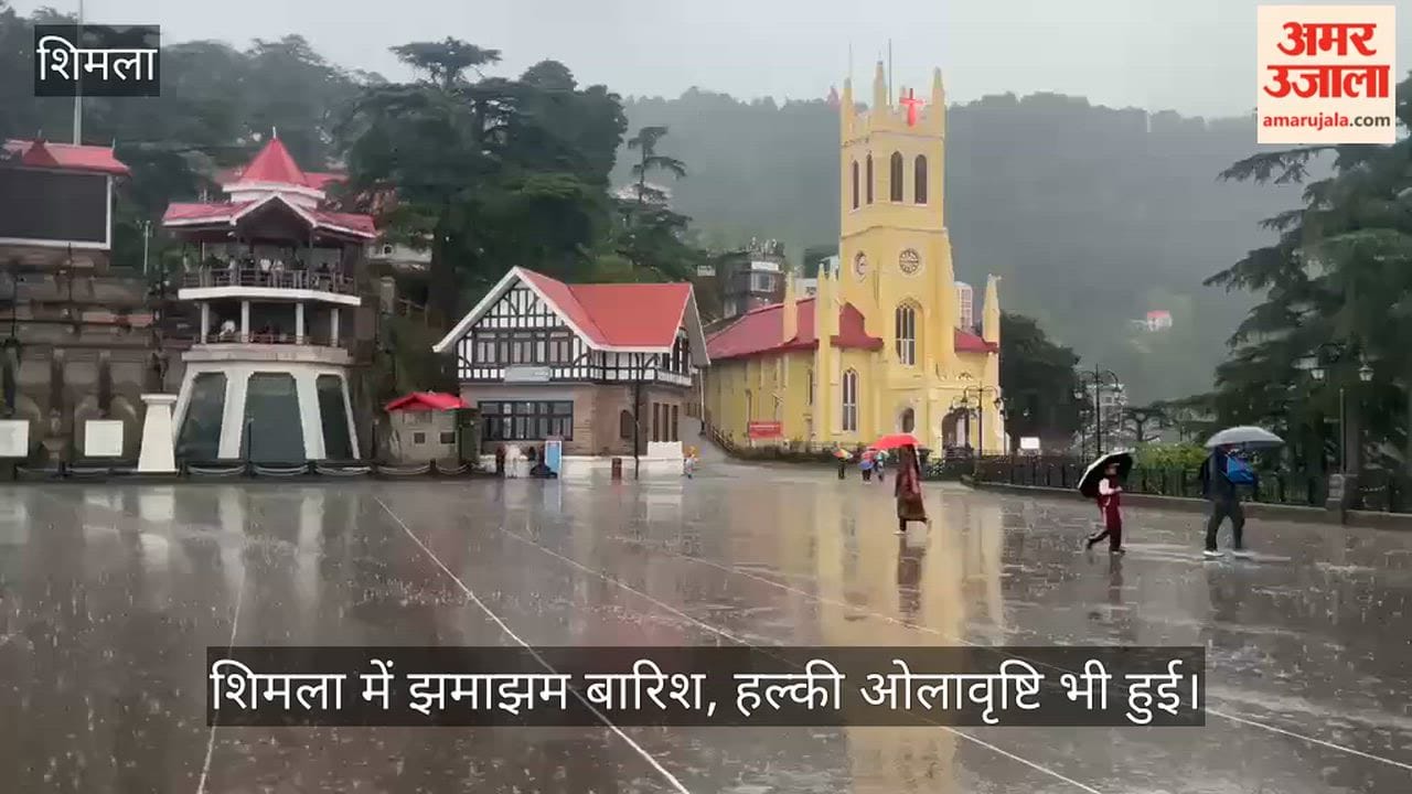 Shimla witnesses heavy rain, along with light hailstorms.