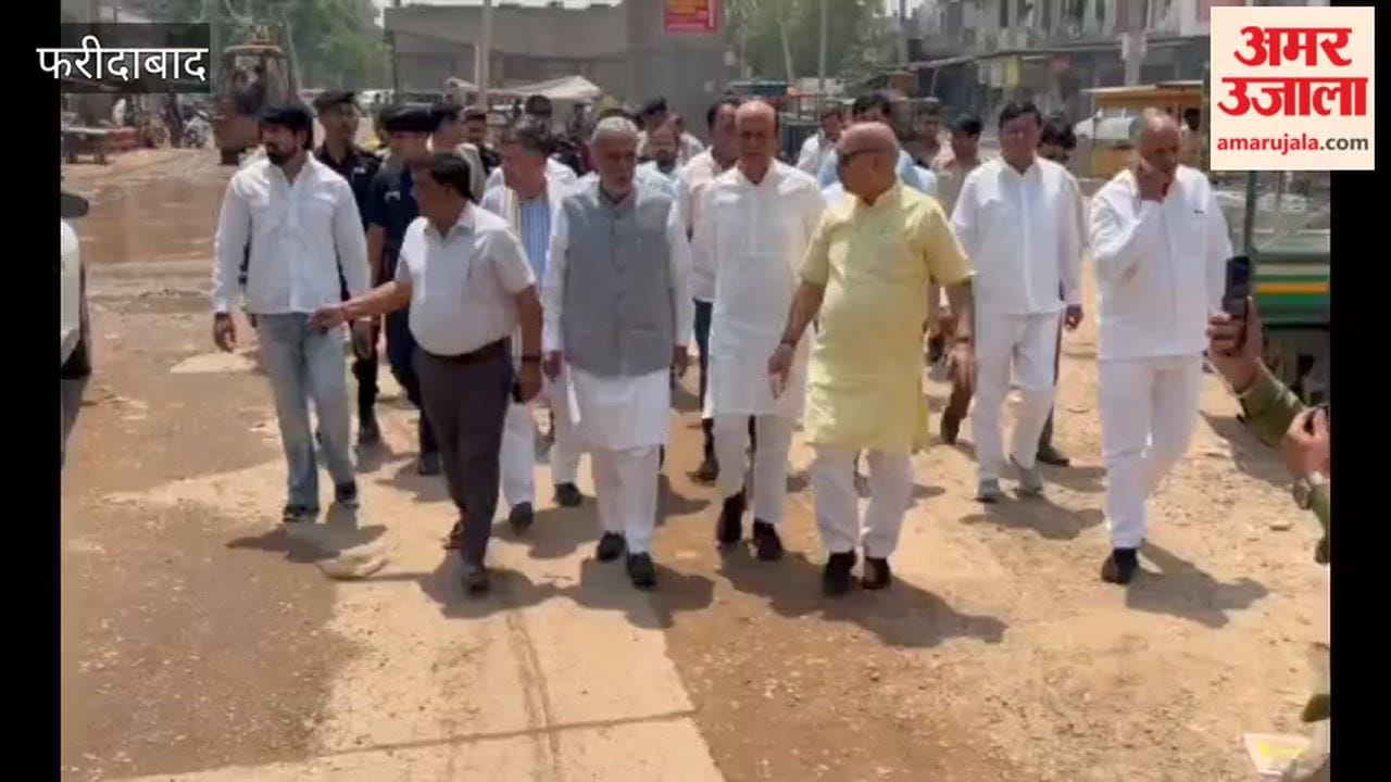 Union Minister of State for Cooperative Krishna Pal Gurjar inspected elevated road being built in Faridabad