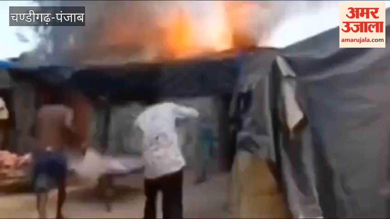 Four houses were gutted by a fire caused by burning stubble in Bareke, a border village in Ferozepur.