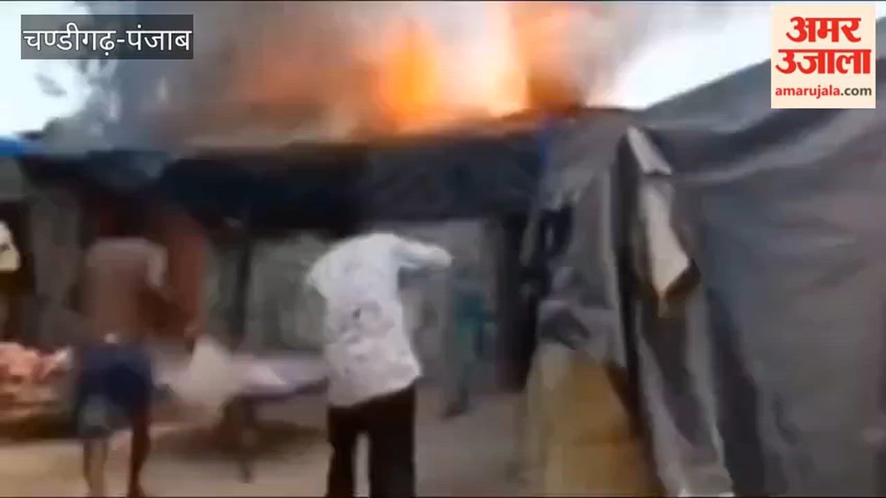 Four houses were gutted by a fire caused by burning stubble in Bareke, a border village in Ferozepur.