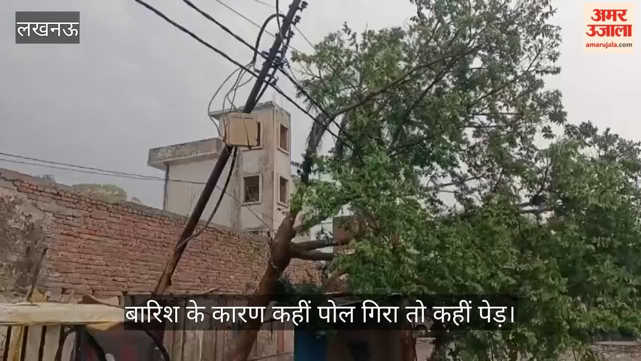 VIDEO: बारिश के कारण कहीं पोल गिरा तो कहीं पेड़, बिजली भी हुई बाधित