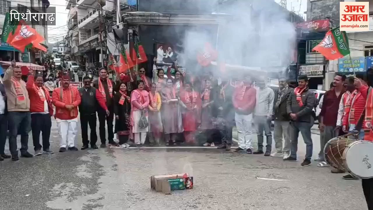 BJP workers rejoice over victory in Assam and Bengal
