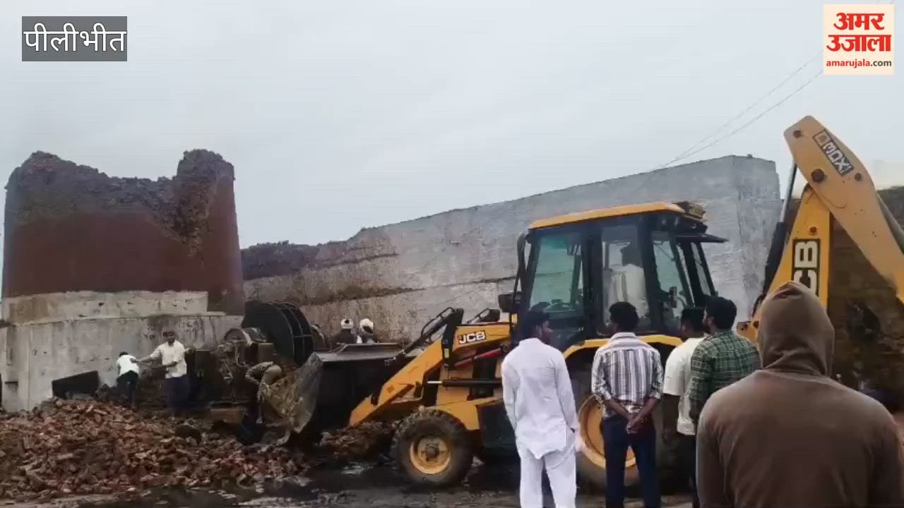 Brick Kiln Chimney Collapses During Storm and Rain in Pilibhit
