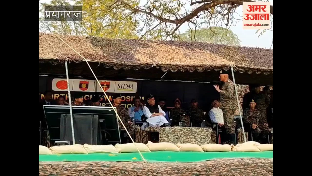 Rajnath Singh reviews equipment demo at Defence Triveni Sangam