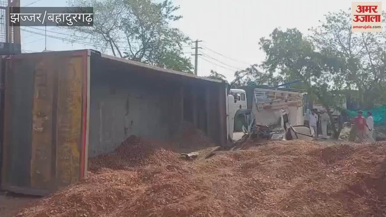 Horrific Road Accident in Jhajjar: Gravel-Filled Container Overturns onto Pickup Truck