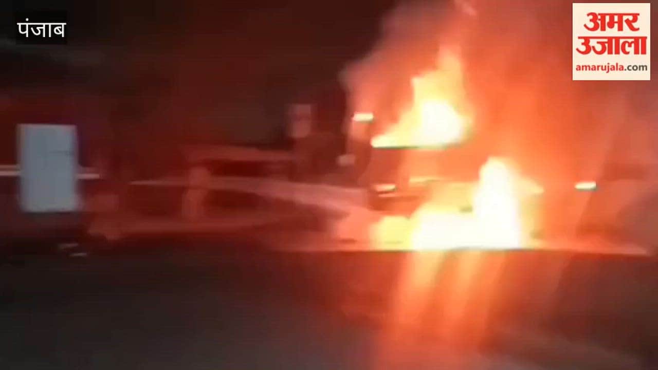 Fire Erupts After Collision Between Tipper and Motorcycle in Moga; Young Rider Burnt to Death