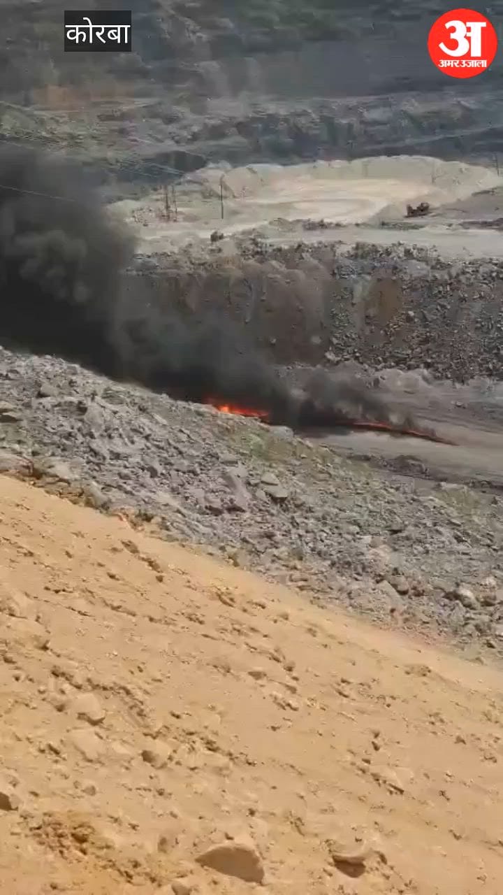Another Accident at SECL Kusmunda Mine Coal-Laden Trailer Catches Fire Driver Saves Life by Jumping Out in Kor