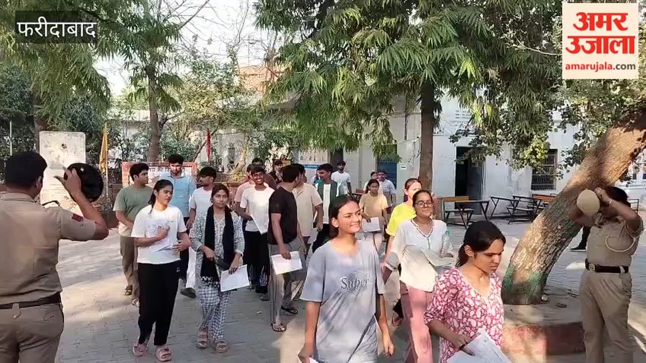 Candidates come out of NEET exam centers in Faridabad