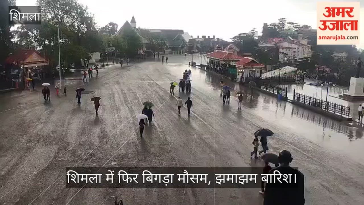 Weather takes a turn for the worse again in Shimla; heavy rain lashes the city.