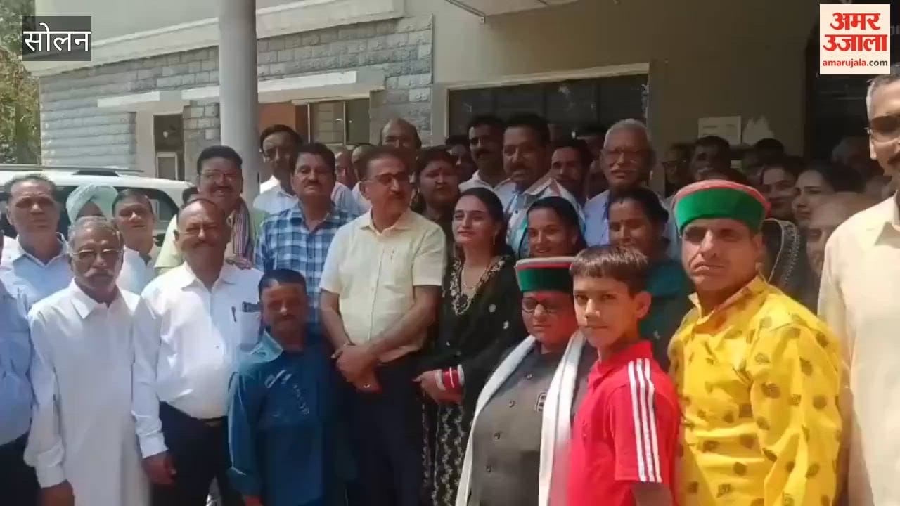 Solan: Ranjana Devi from the Darwa District Council constituency and Subedar Mata Ram from the Mandhala Ward filed their nominations accompanied by hundreds of supporters