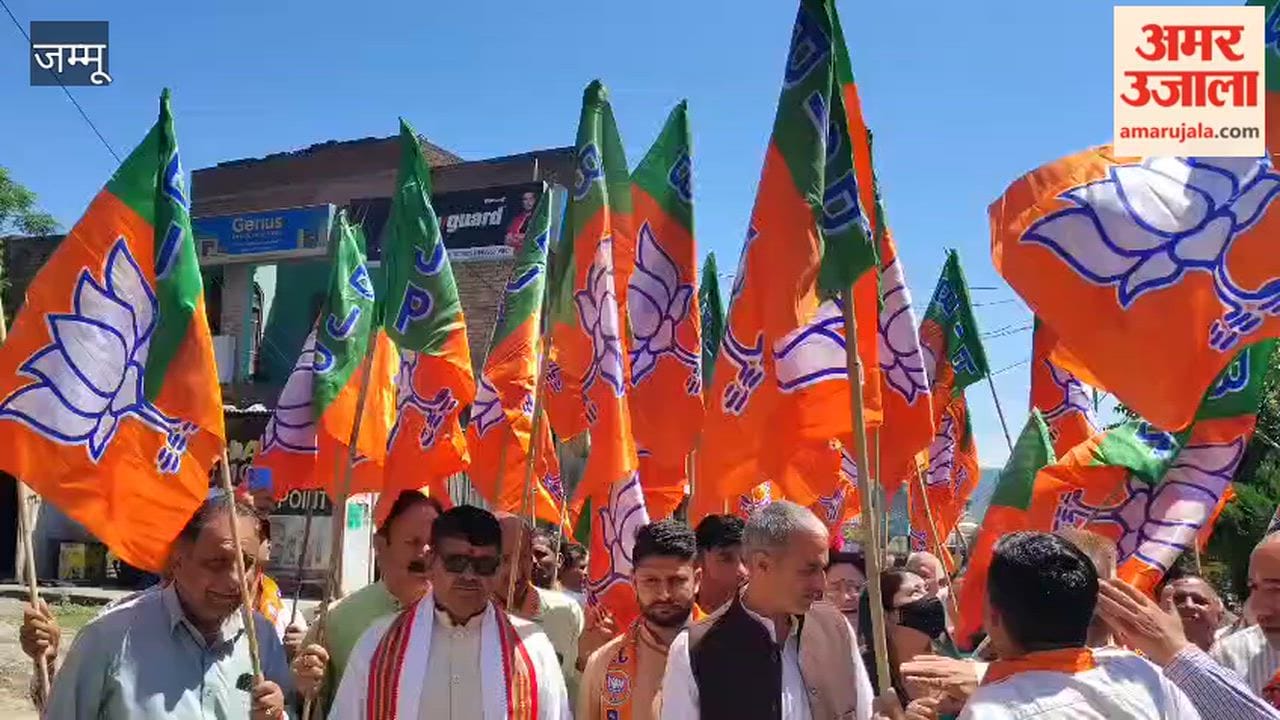 Celebrating BJP's victory in Naushera