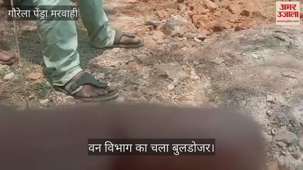 Forest department takes action with bulldozer on illegal encroachment in Marwahi forest division