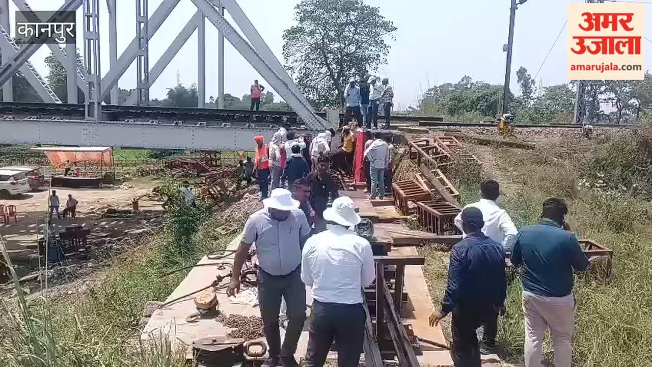 Panel of Rail Culvert on Down Line at Saraiya Crossing Replaced