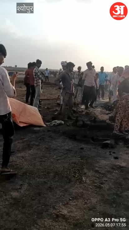 Half a dozen huts were gutted in the fire, household goods were burnt.