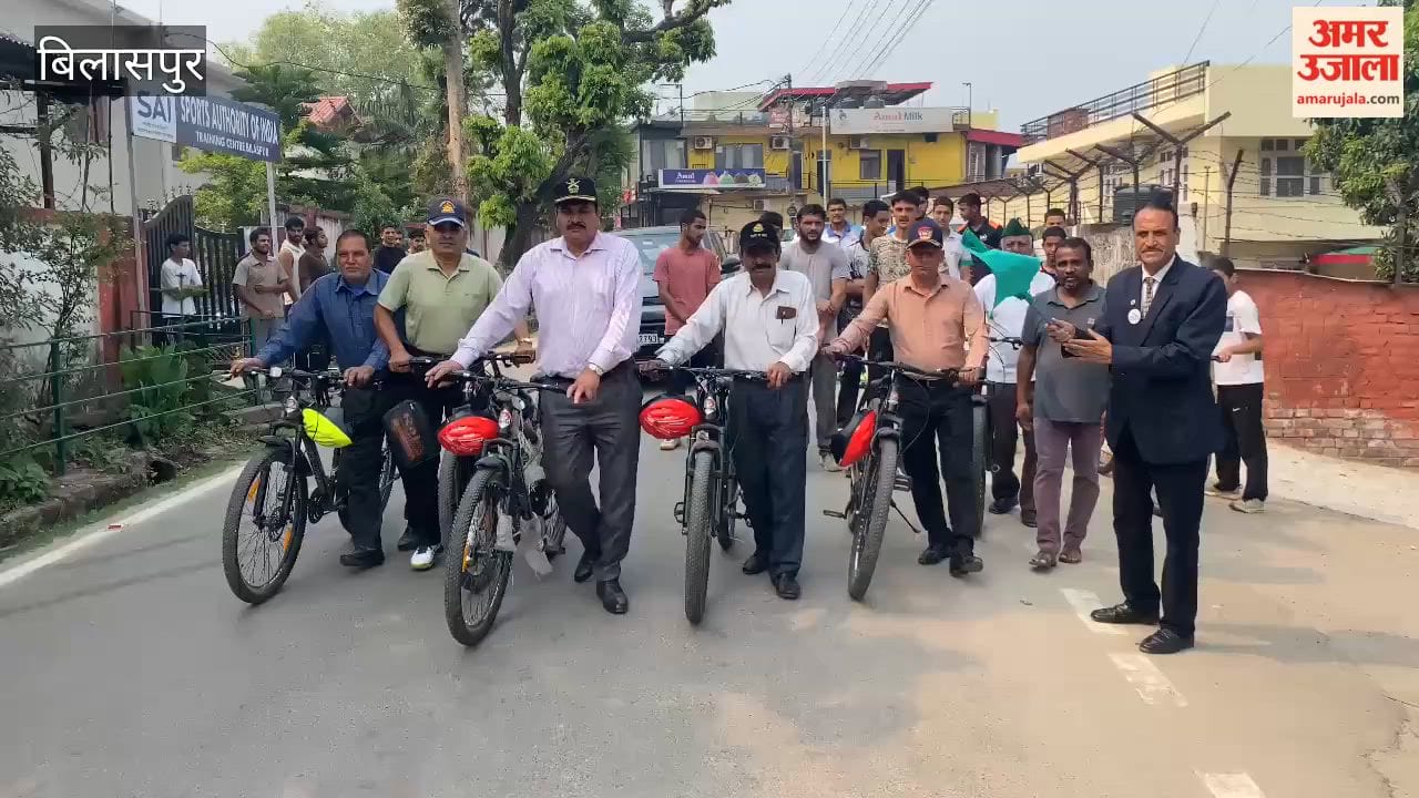 Captain Balak Ram Sharma Flags Off Fit India Cycle Race Awareness Rally Sets Out from SAI Hostel, Bilaspur