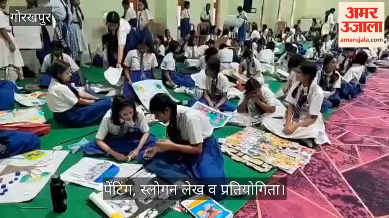 Painting, slogan and model competition in Carmel School, children displayed their creative skills