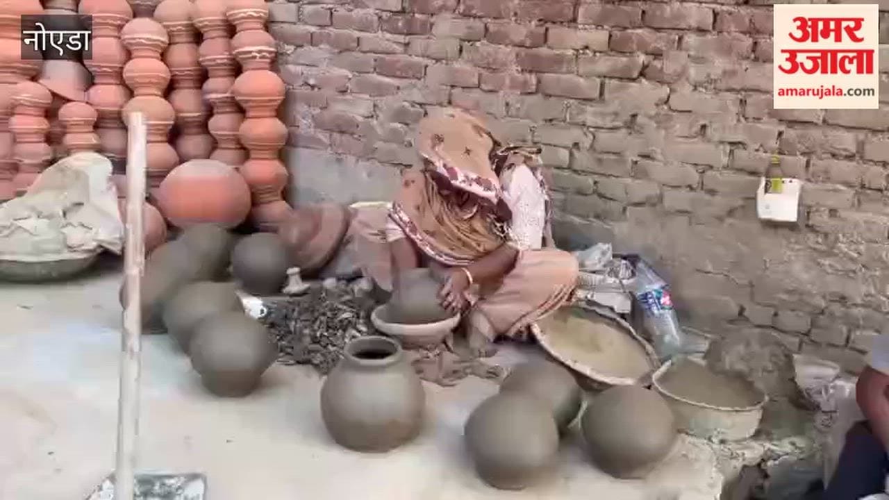 Demand for earthen pots rises in Yamuna City amid scorching heat