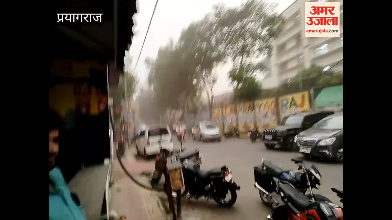 Storm wreaks havoc in Prayagraj, blowing away tin sheds and uprooting barricades