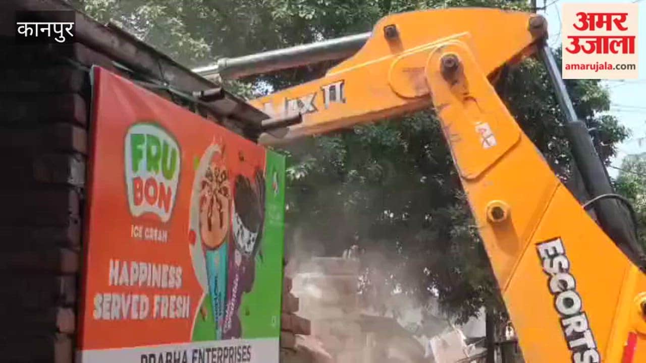 Kanpur: Bulldozers Raze Illegal Cattle Sheds and Huts; Residents Express Resentment